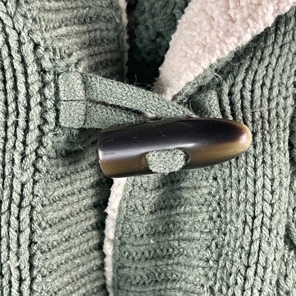 Cabela’s Green Cable Knit Hooded Sweater Jacket Women’s Large - Picture 3 of 7